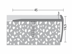 Treppenkantenprofil 45 x 19,5 mm - Nr. 197