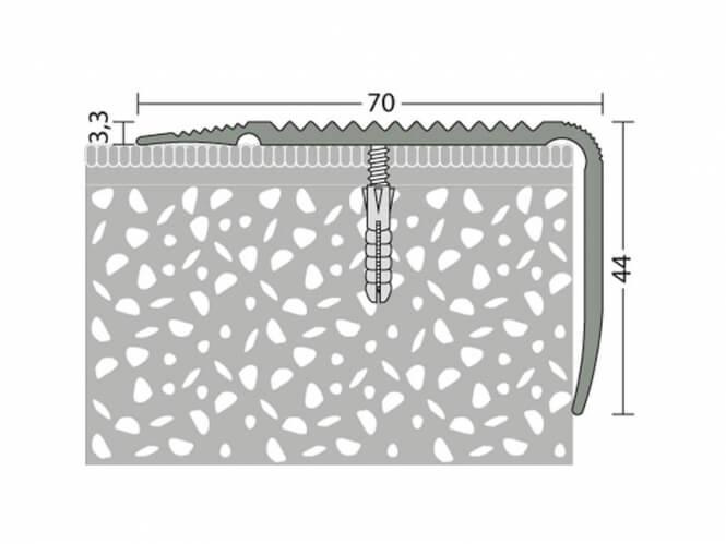 Treppenkantenprofil NOVA 70 x 44 mm - Nr. 166