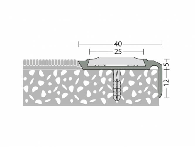 Kombiprofil 40 x 12 mm - Nr. 185