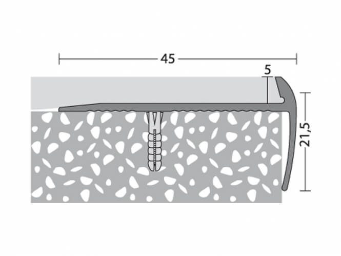 Treppenkantenprofil 45 x 21,5 mm - Nr.198