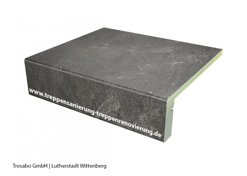 Laminatstufe Anthrazit Stone mit Stellstufe Hafa